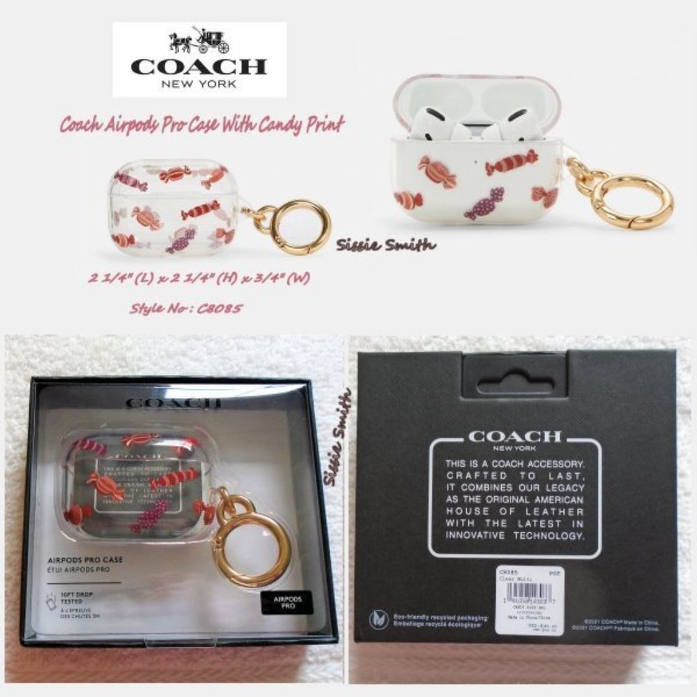 NWT Coach Airpods Pro Case with Candy Print